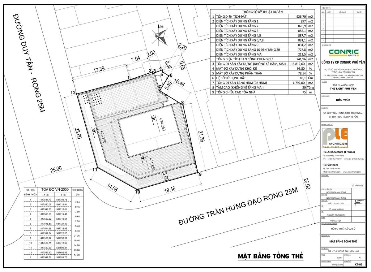 sơ đồ mặt bằng the light phú yên
